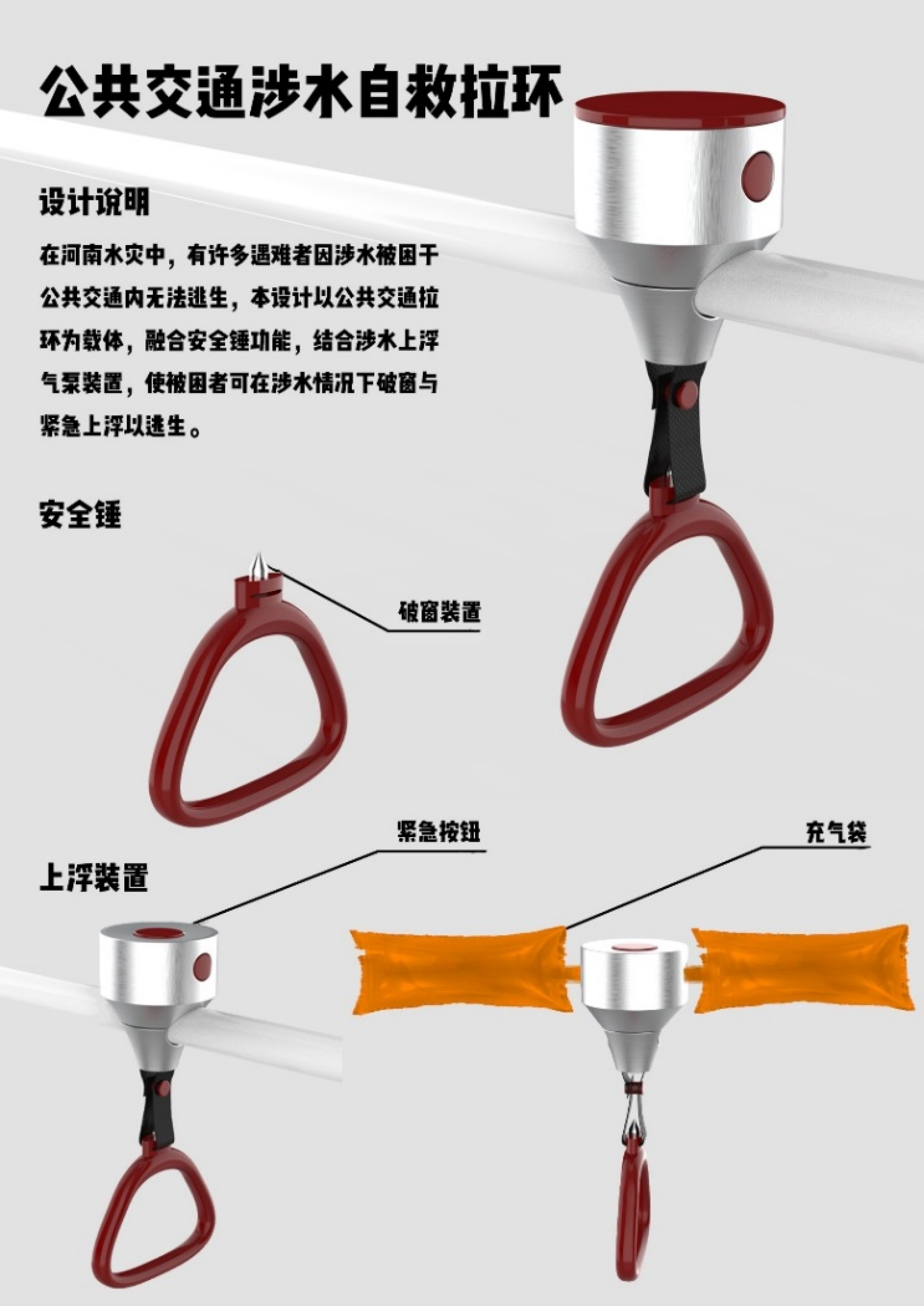 梁宇新《公共交通涉水自救拉环》