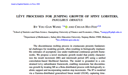 我校教授在国际统计学著名期刊《Annals of Applied Statistics》上发表论文